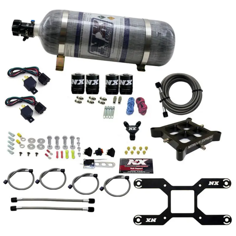 Nitrous Express Dry Quad Stage Billet Crossbar Plate System 100-2000Hp (4150Flange) W/12Lb Bottle 1