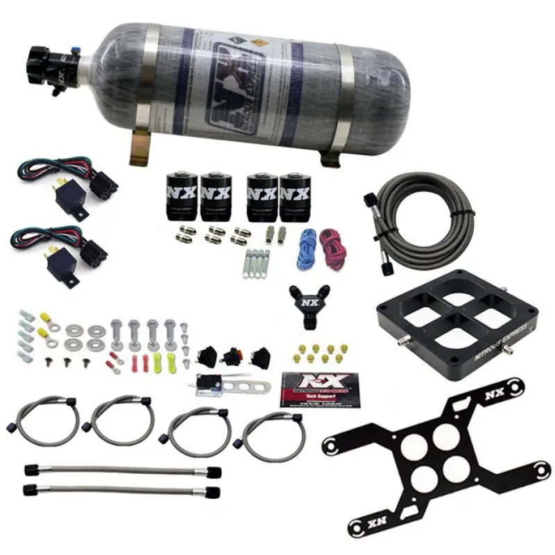 Nitrous Express Dry Quad Stage Billet Crossbar Plate System 100-2000Hp (4500Flange) W/12Lb Bottle 1