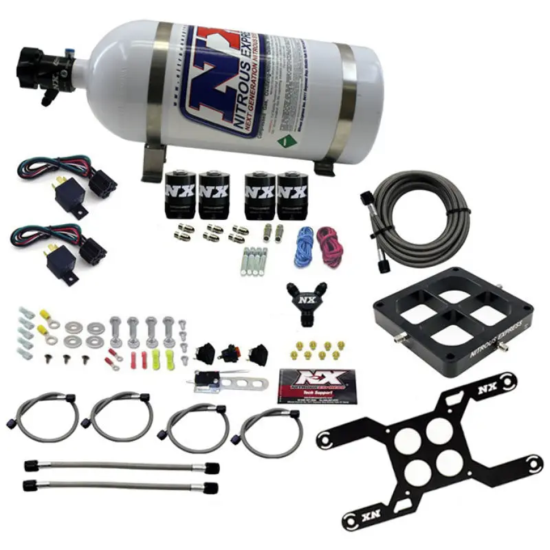 Nitrous Express Dryquad Stage Billet Crossbar Plate System 100-2000Hp (4500 Flange) W/10Lb Bottle 1