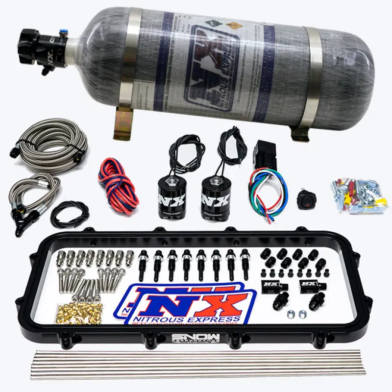 Nitrous Express Holley Hi-Ram Dry Direct Port Plate Nitrous System W/ 12Lbs Bottle 1