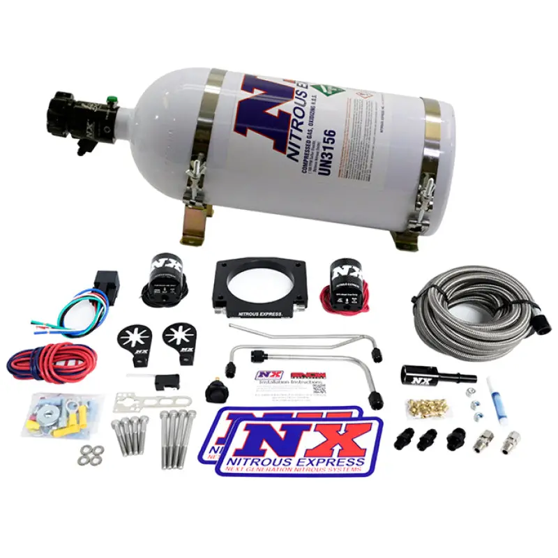 Nitrous Express Ls Single Entry 90Mm Plate Hardline System (50-400Hp) W/10Lb Bottle 1