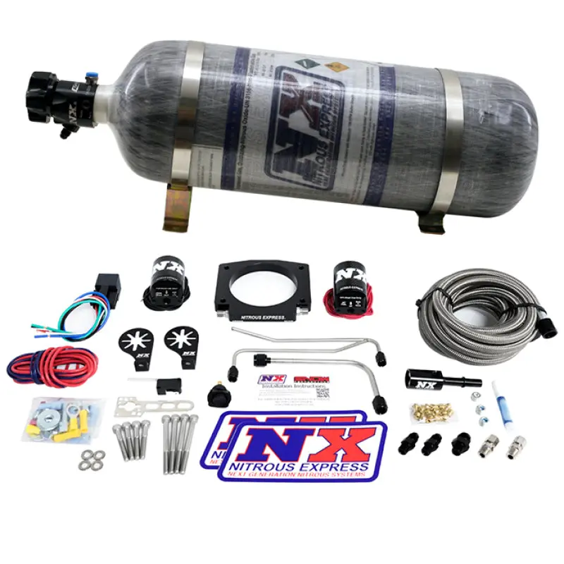 Nitrous Express Ls Single Entry 90Mm Plate Hardline System (50-400Hp) W/12Lb Bottle 1