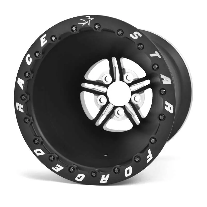 Race Star 63 Pro Forged 15X10 Dbl Sportsman 5X4.75 Bc / 2.00In. Bs Wheel - Black Anodized/Machined 1