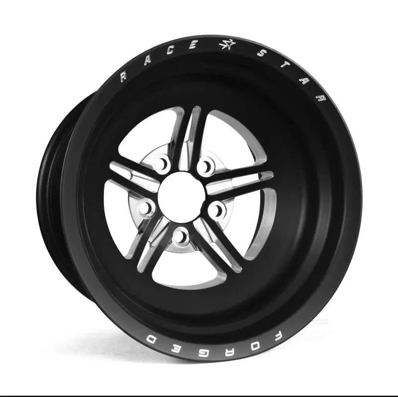 Race Star 63 Pro Forged 15X10 Nbl Sportsman 5X5.00 Bc / 4.00In. Bs Wheel - Black Anodized/Machined 1