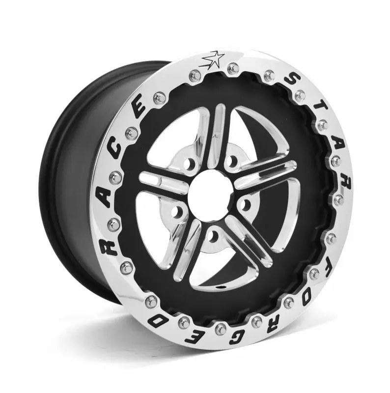 Race Star 63 Pro Forged 15X10 Sbl Sportsman 5X4.75 Bc / 4.00In. Bs Wheel - Black Anodized/Machined 1
