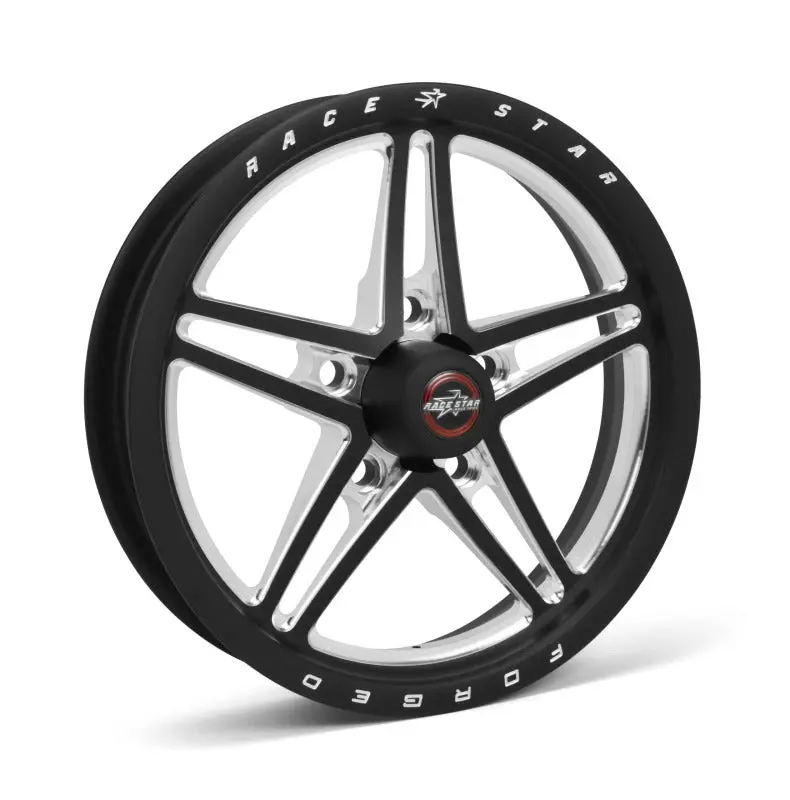 Race Star 63 Pro Forged 15X3.50 Lug Mount 5X4.75 Bc / 1.75In. Bs Wheel - Black Anodized/Machined 1