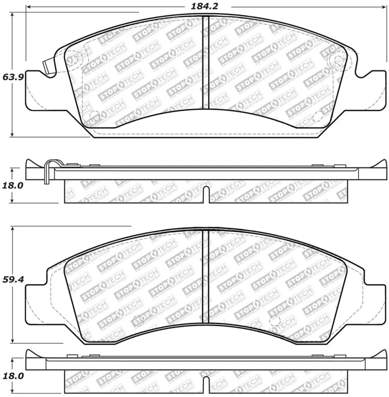 Stoptech Street Select Brake Pads - Front/Rear 1