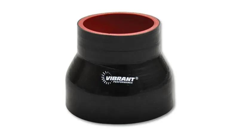 Vibrant 4 Ply Reinforced Silicone Transition Connector - 2.75In I.D. X 3In I.D. X 3In Long (Black) 1