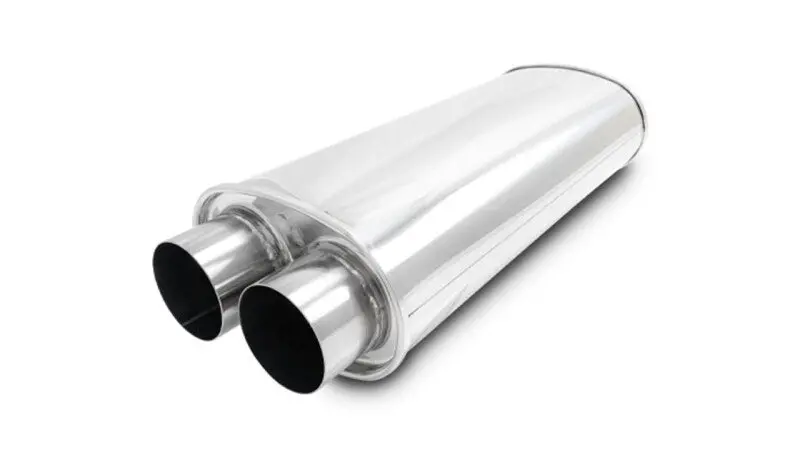 Vibrant Streetpower Oval Muffler 3.0In Dual Inlet/Outlet 18In Body Length 1