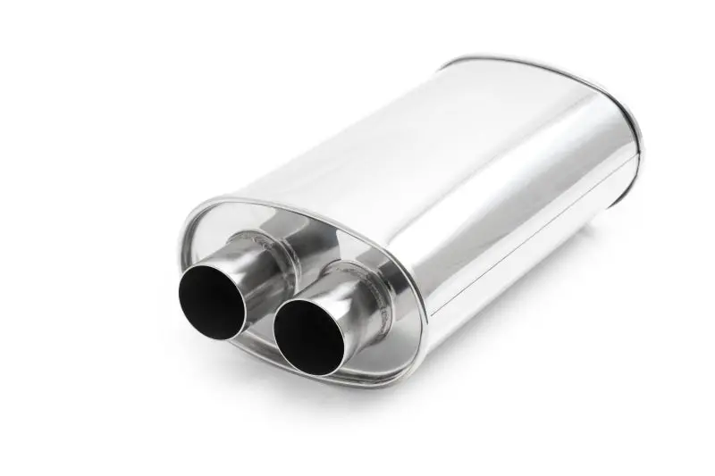 Vibrant Universal Streetpower 2.5In Stainless Steel Dual In-Out Oval Muffler 1