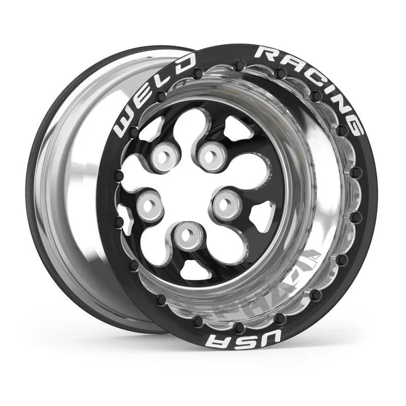 Weld Alpha-1 15X13 / 5X4.5 Bp / 4In Bs Black Wheel - Black Double Beadlock Mt 1