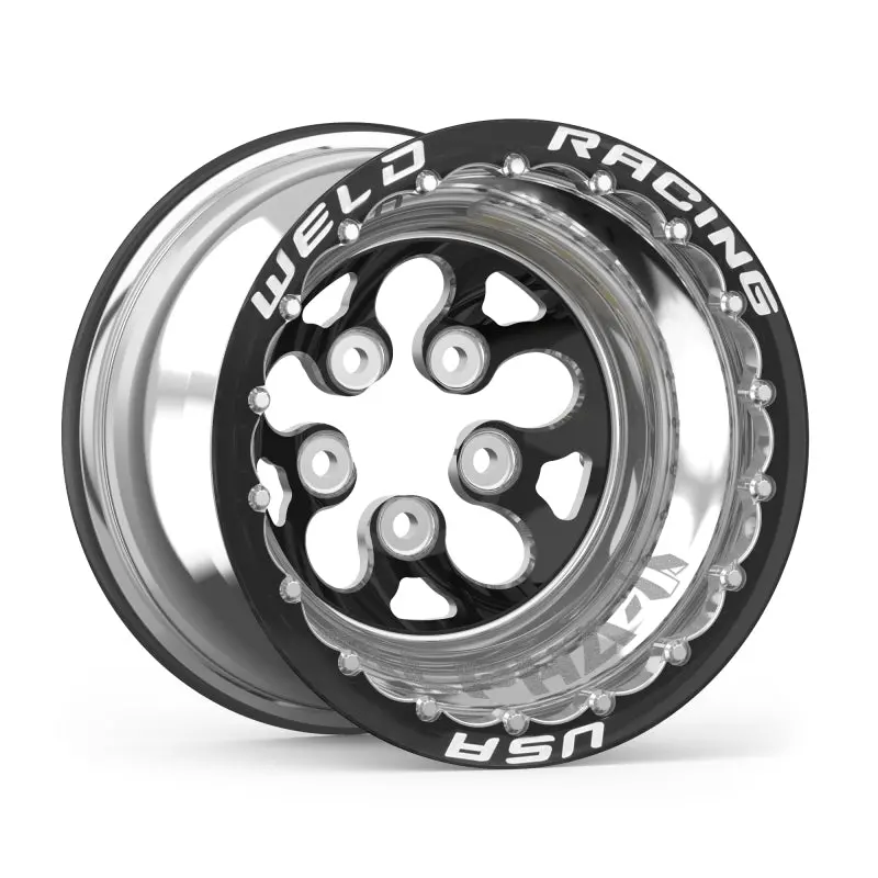 Weld Alpha-1 15X14 / 5X4.5 Bp / 3In. Bs Black Wheel - Black Double Beadlock Mt 1