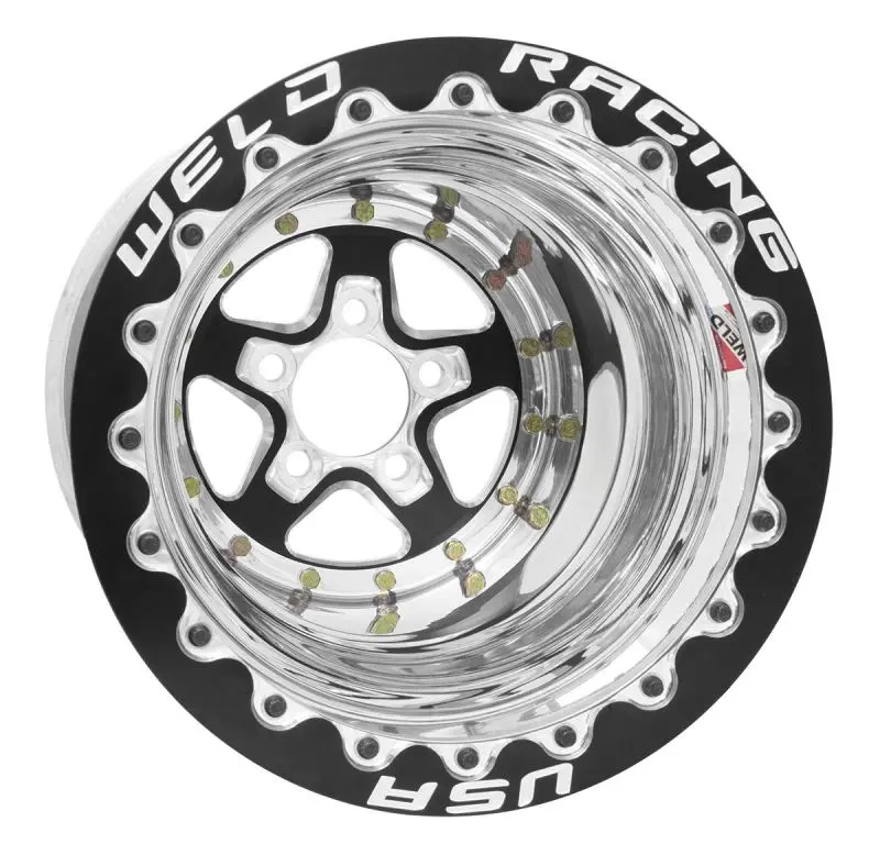 Weld Alumastar 2.0 15X15 / 5X4.75 Bp / 4In. Bs Black Wheel - Black Single Bead Lock Mt 1