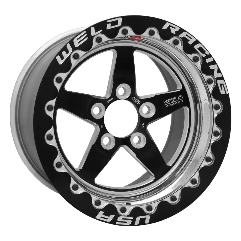 Weld S71 15X10.33 / 5X120mm Bp / 7.5In. Bs Black Wheel (Low Pad) - Black Single Beadlock Mt 1