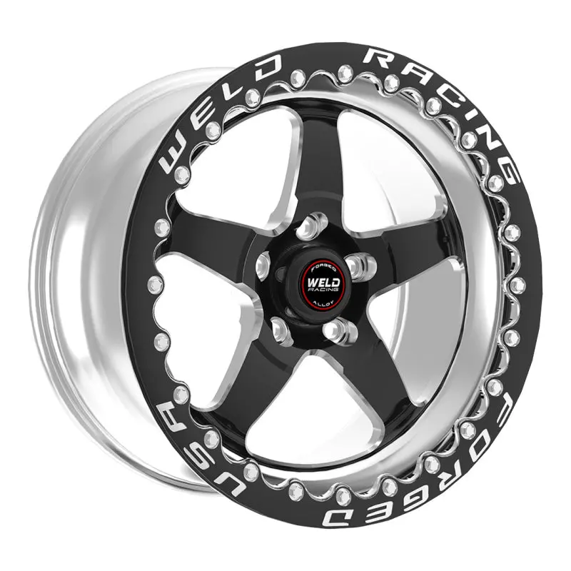 Weld S71 15X9.33 / 5X4.5 Bp / 3.5In. Bs Black Wheel (Low Pad) - Black Single Beadlock Mt 2
