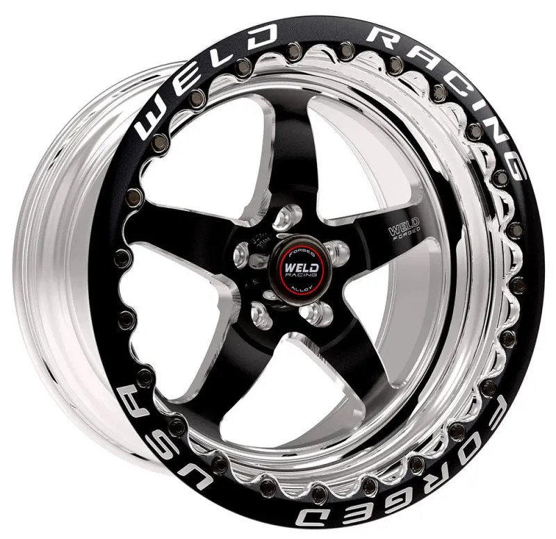 Weld S71 17X11 / 5X4.5 Bp / 6.2In. Bs Black Wheel (High Pad) - Black Single Beadlock Mt 1