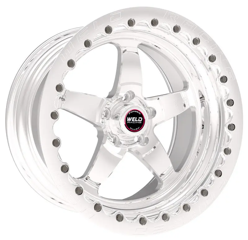Weld S71 17X11 / 5X4.75 Bp / 6.4In. Bs Polished Wheel (Low Pad) - Polished Single Beadlock Mt 1