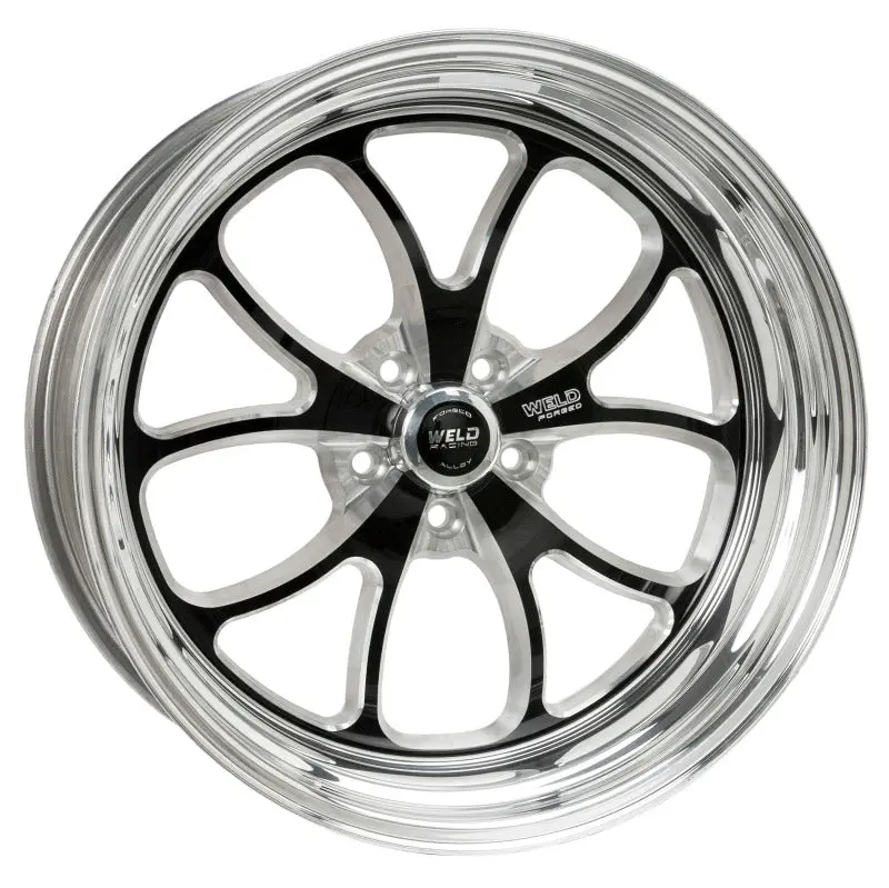 Weld S76 20X8 / 5X4.75 Bp / 4.9In. Bs Black Wheel (Medium Pad) - Non-Beadlock 1