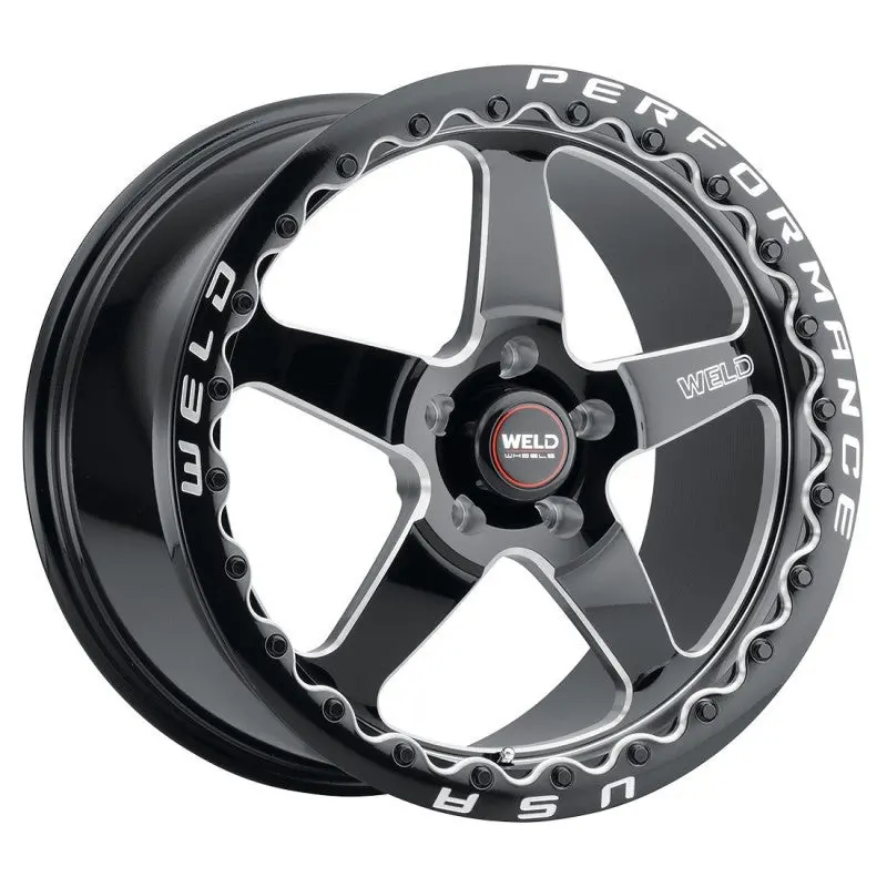 Weld S904 18X12 Ventura Beadlock 5X120 Et52 Bs8.55 Gloss Blk Mil Dia 78.1 1