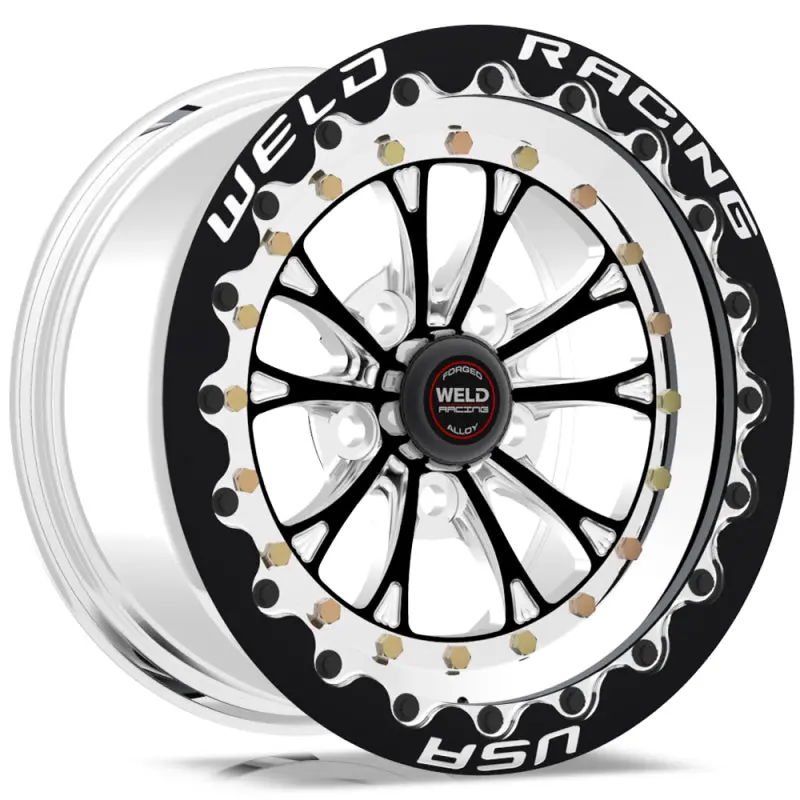 Weld Vitesse 15X14 / 5X4.75 Bp / 5.5In. Bs Black Wheel - Black Single Beadlock Mt 1