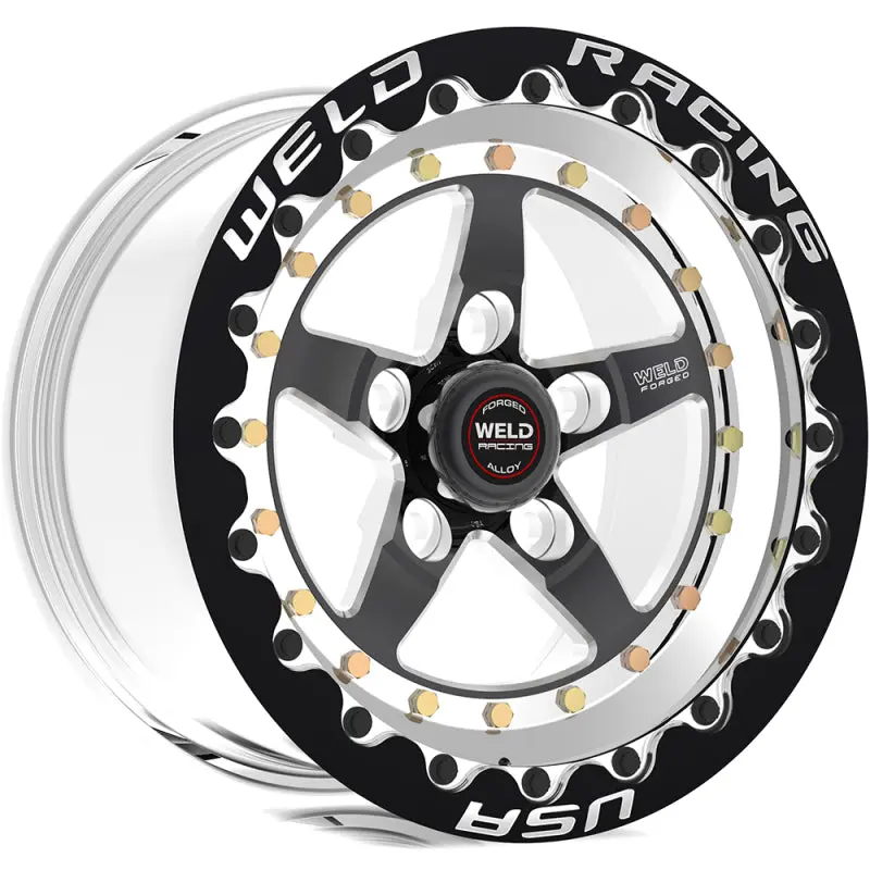 Weld Weldstar 15X10 / 5X4.75 Bp / 6.5In. Bs Black Wheel - Black Single Beadlock Mt 1