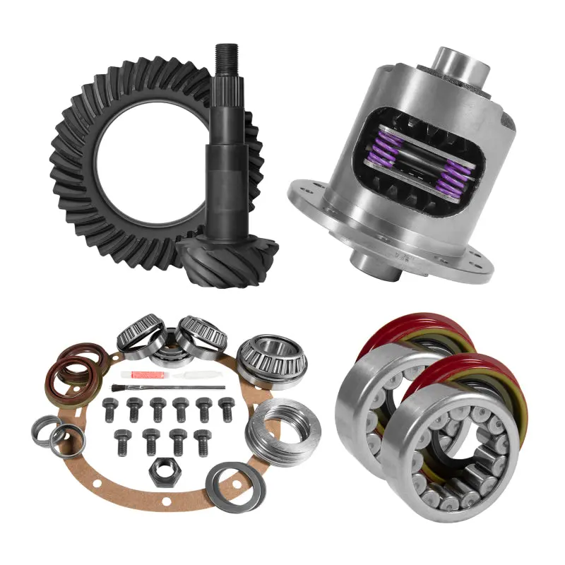 Yukon 8.6In Gm 3.73 Rear Ring & Pinion Install Kit 30 Spline Positraction Axle Bearings And Seals 1