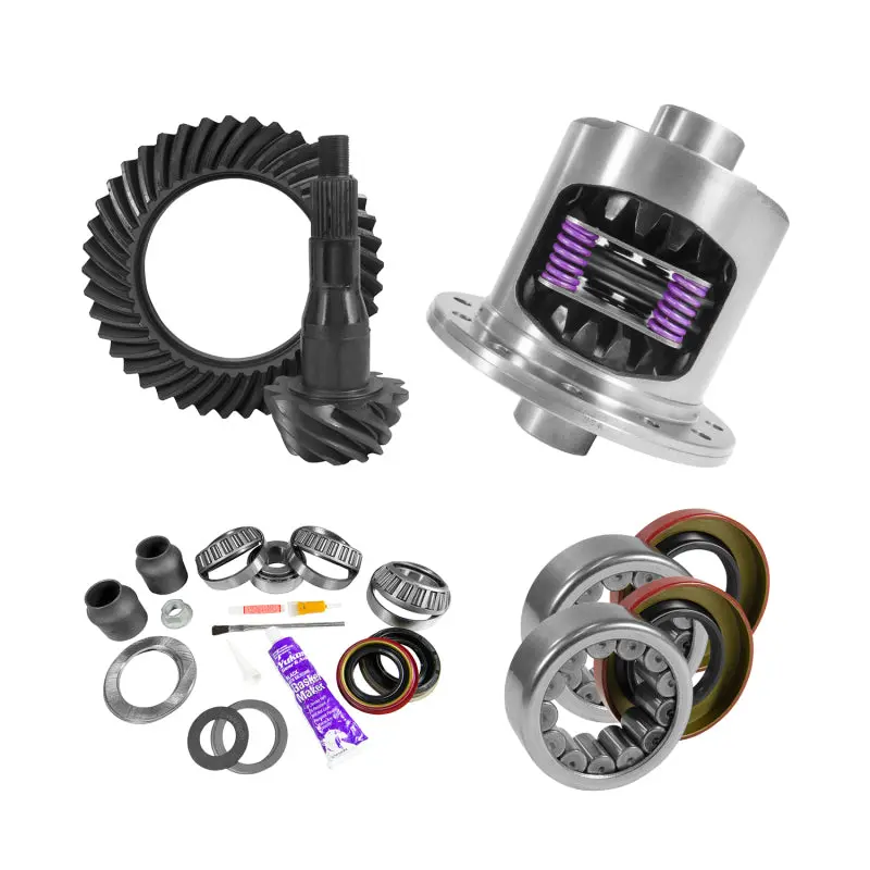 Yukon 9.75In Ford 3.55 Rear Ring & Pinion Install Kit 34 Spline Positraction 2.99In Axle Bearing 1