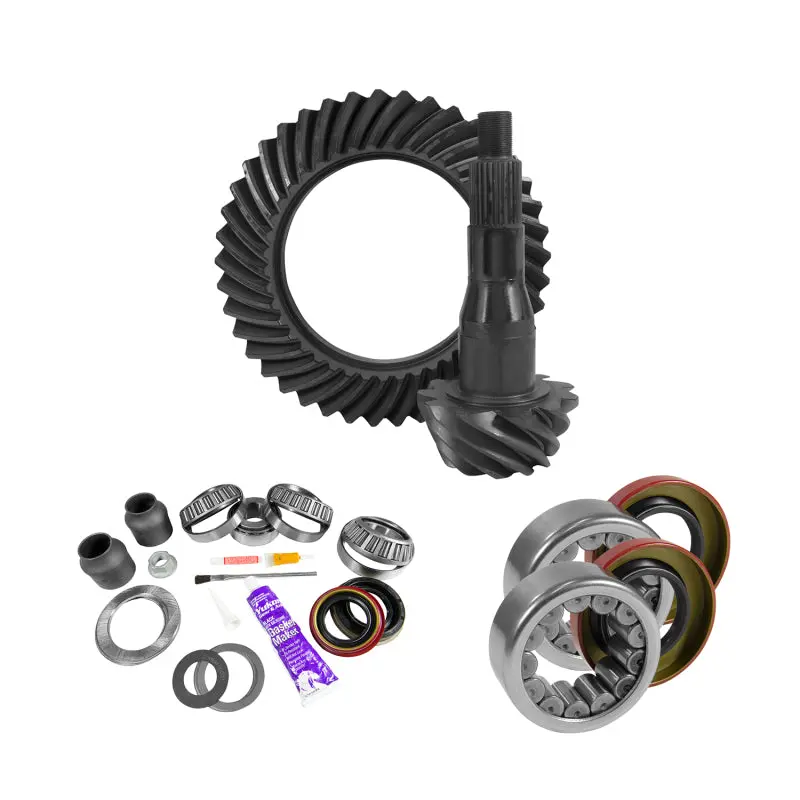 Yukon Gear 9.75In Ford 3.55 Rear Ring & Pinion Install Kit 2.99In Od Axle Bearings And Seals 1