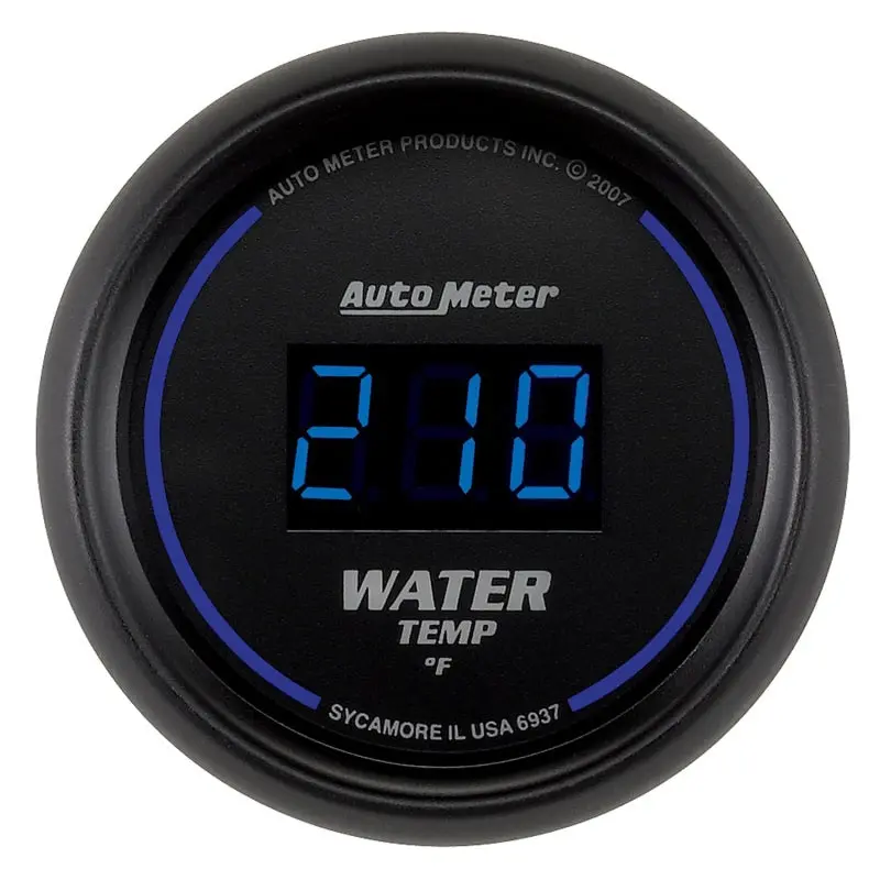 Autometer Cobalt Digital Water Temperature Gauge – 52.4Mm Black Dial, 0–300°F Range 1