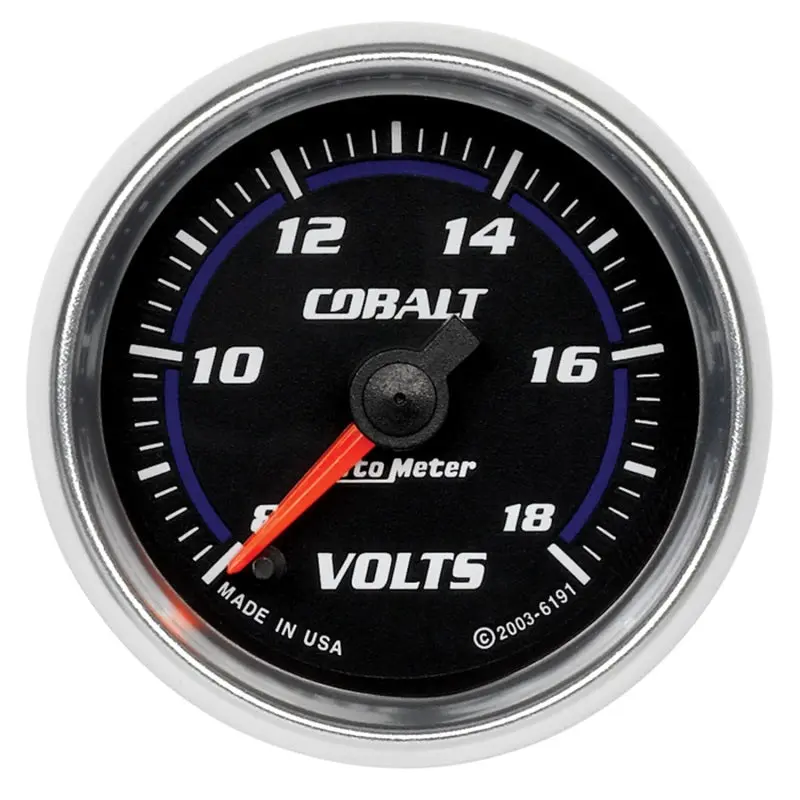 Autometer Cobalt Series 52Mm Electronic Voltmeter Gauge — 8–18V Range 1
