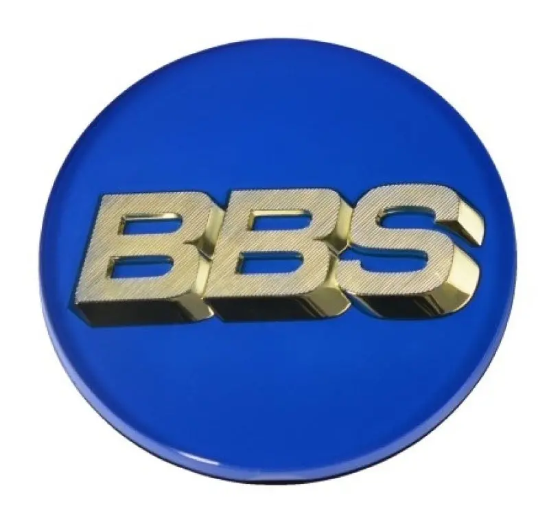 Bbs 70.6Mm Triple-Tab Center Cap – Blue & Gold Accented Alloy Wheel Cover 1