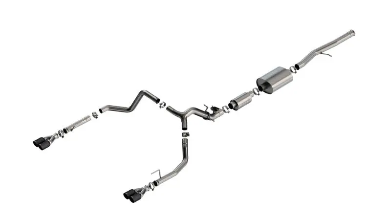 Borla S-Type Cat-Back Exhaust System For 2024 Chevrolet Silverado 1500 6.2L V8 – Carbon Fiber Black Anodized With Sound Simulator 1