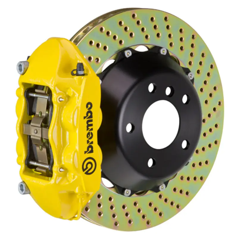 Brembo 06-13 Corvette Z06 Excl Cc Brakes Rear Gt Bbk 4 Piston Cast 380X28 2Pc Rotor Drilled- Yellow 1