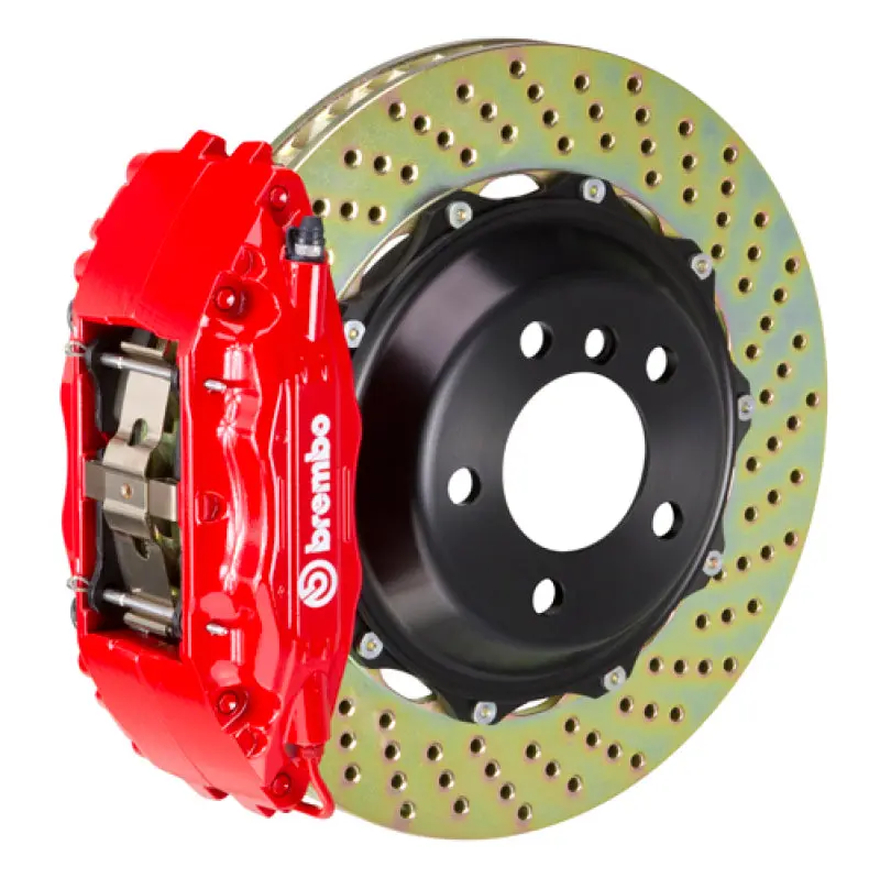 Brembo 89-98 Skyline Gtr (R32/R33) Front Gt Bbk 4 Piston Cast 2Pc 355X32 2Pc Rotor Drilled-Red 1