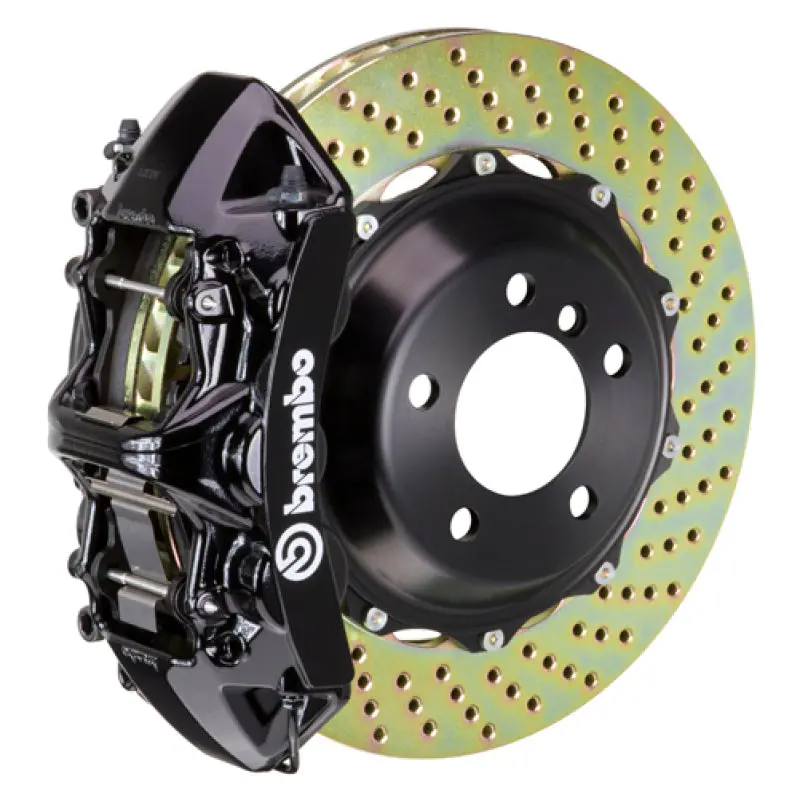 Brembo Gt Big Brake Kit For Bmw 330Xi (2006), 325Xi/328Xi (2006–2012) – Front, 4-Piston Calipers, 355X32Mm Drilled Two-Piece Rotors, Black Finish 1