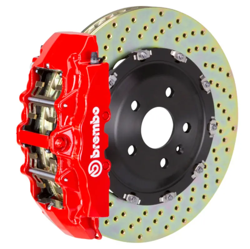 Brembo Gt Big Brake Kit – Front 6-Piston Calipers With 380×34Mm Drilled 2-Piece Rotors, Red Finish (2018+ Audi S4/S5) 1