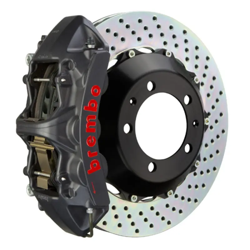 Brembo Gts Big Brake Kit: 6-Piston Front Calipers & Drilled 380X32Mm Two-Piece Rotors For 2008–2015 Mitsubishi Lancer Evo X 1