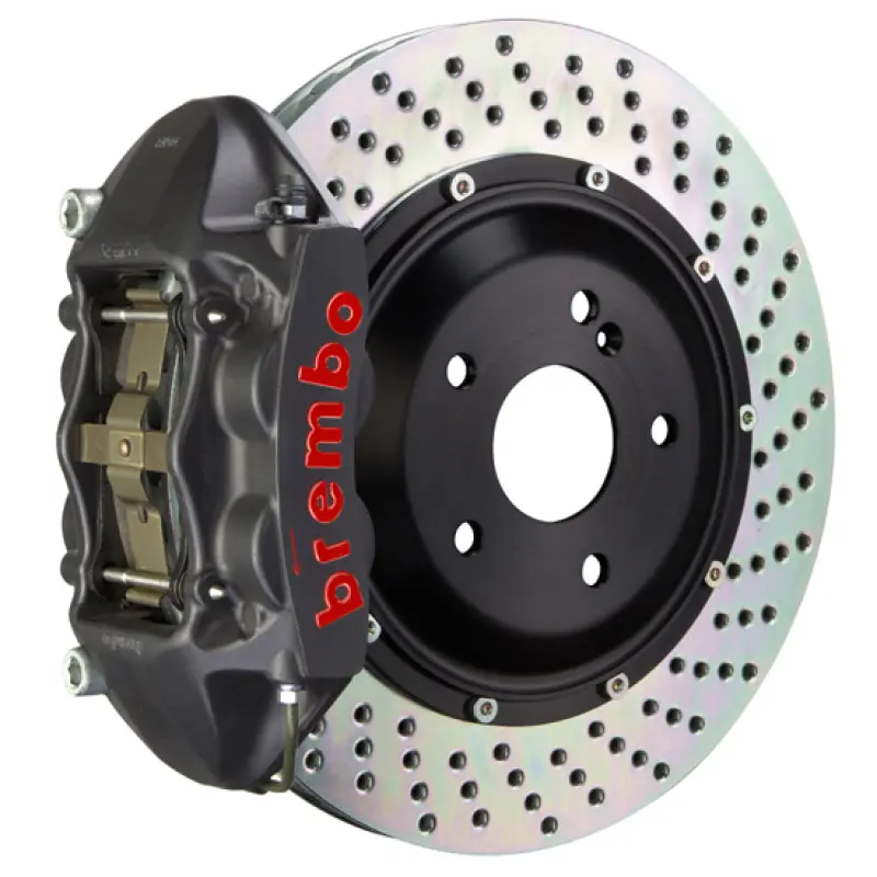 Brembo Gts Rear Big Brake Kit – 4-Piston Calipers & Drilled 380X28Mm Two-Piece Rotors For Porsche Cayenne/S/Gts (2011–2018) 1