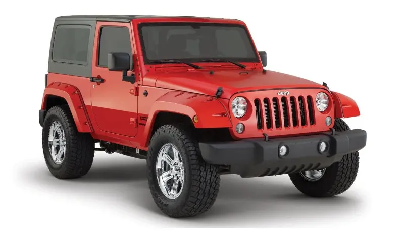 Bushwacker 07-18 Jeep Wrangler Pocket Style Flares 2Pc Fits 2-Door Sport Utility Only - Black 1