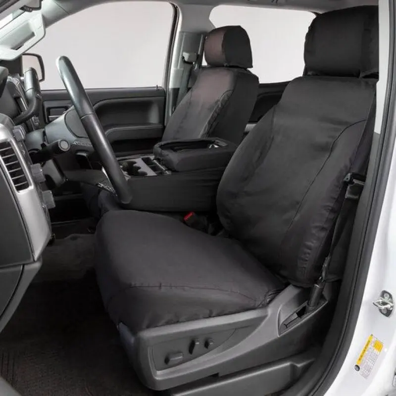 Covercraft 09-21 Ford E Polycotton Seatsaver Custom Front Row Seat Covers - Charcoal 1