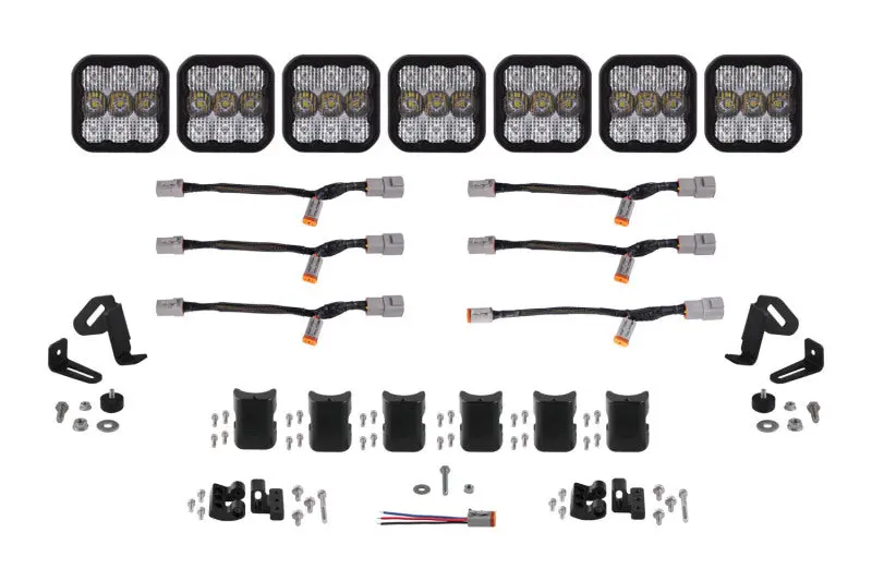 Diode Dynamics Ss5 Pro Universal 7-Pod Crosslink Lightbar – White Combo Beam Output 1