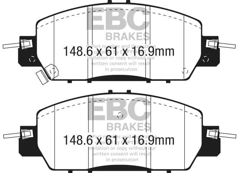 Ebc 2016+ Honda Accord Lx Sedan 2.4L Redstuff Front Brake Pads 1