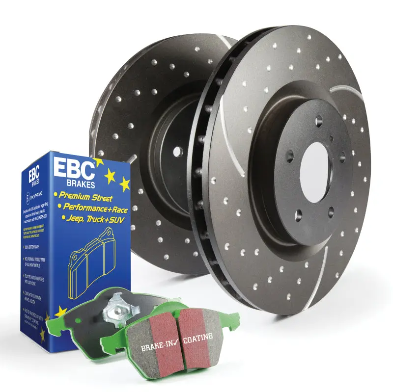 Ebc S10 Brake Upgrade Kit – Greenstuff Street Performance Pads + Gd Drilled & Slotted Rotors 1