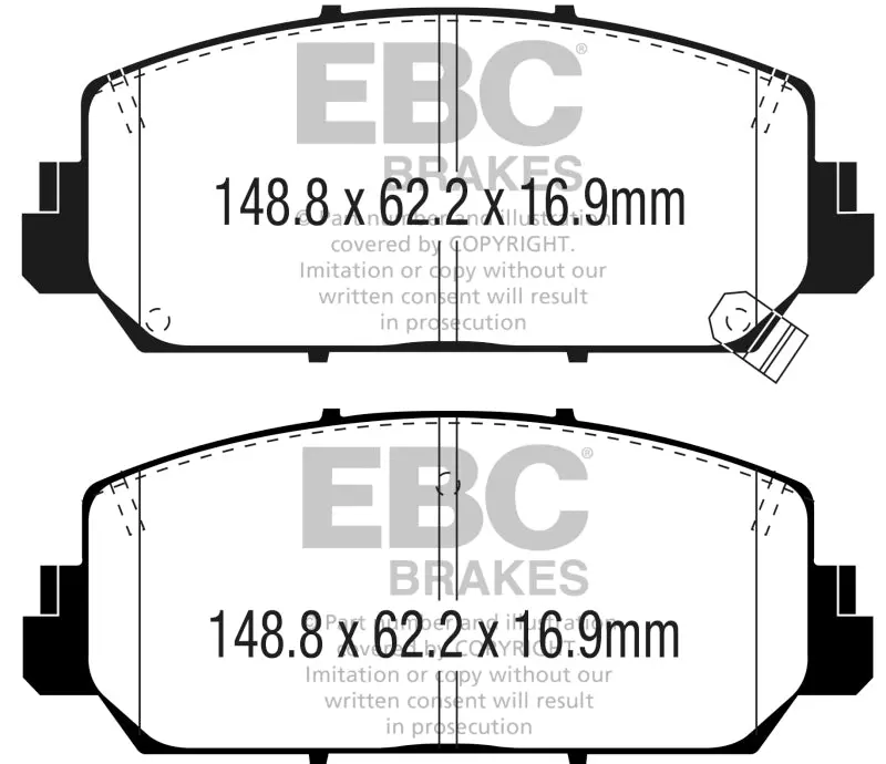 Ebc Ultimax2 Front Brake Pads For 2016–2019 Acura Ilx 2.4L 1