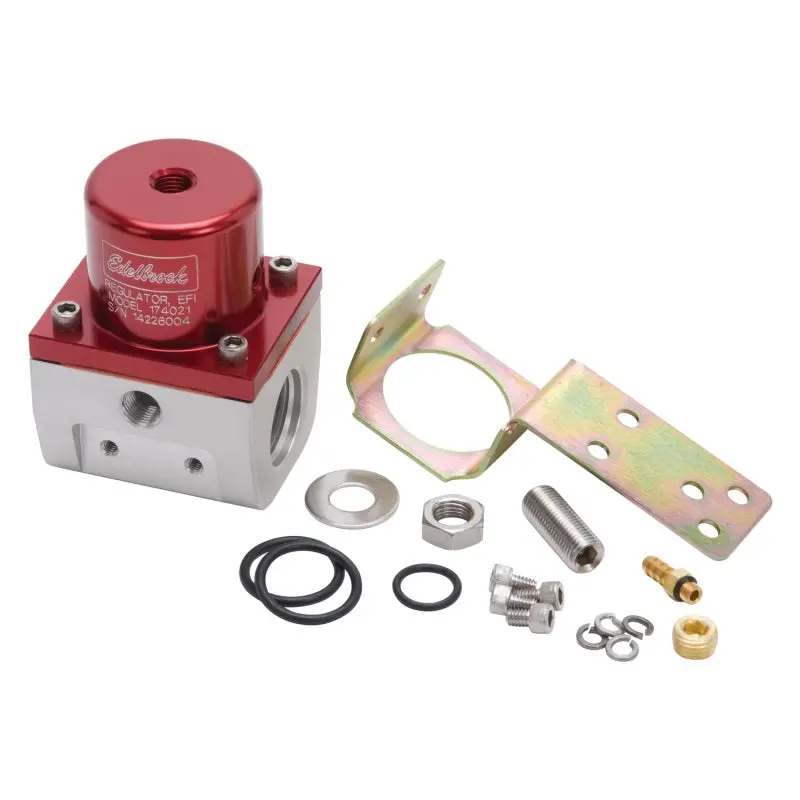 Edelbrock Efi Fuel Pressure Regulator – 180 Gph, 35–90 Psi, -10An In/Out, -6An Return, Red/Clear Finish 1