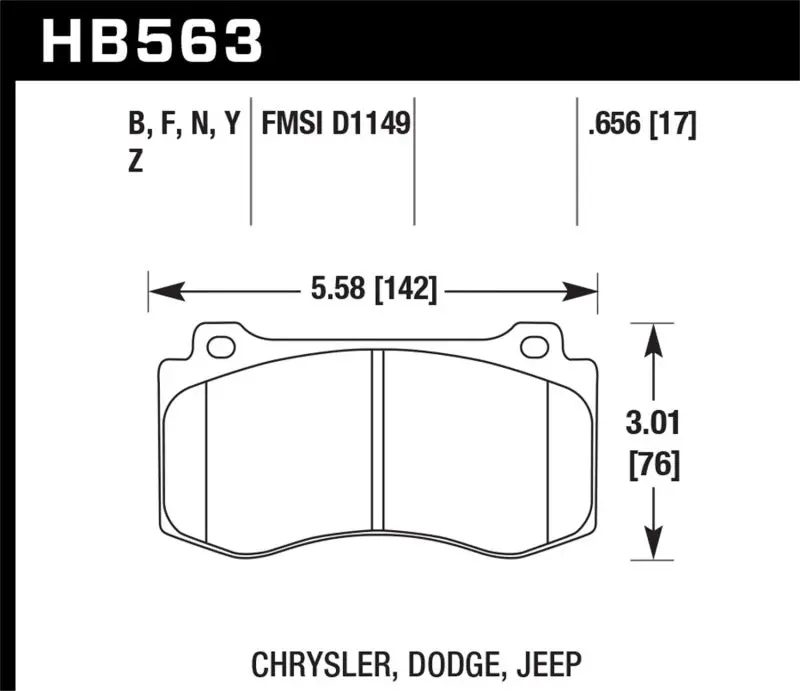 Hawk 12-20 Challenger/Charger 06-10 Grand Cherokee Srt8 Dtc-60 Motorsports Front Brake Pads 1