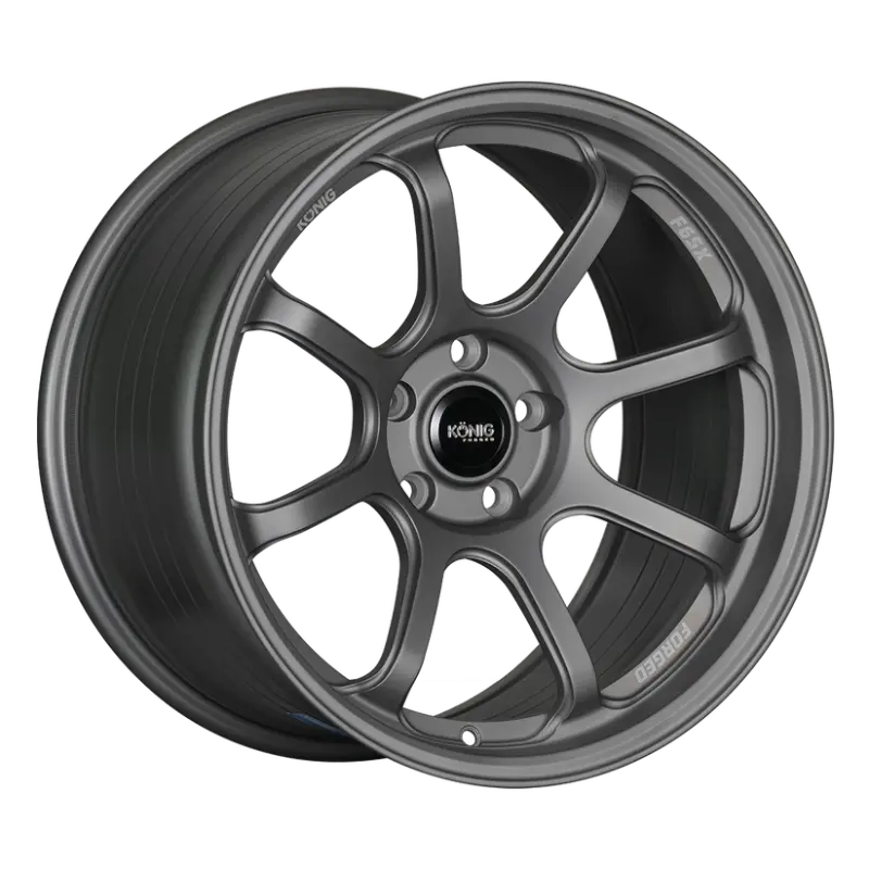 Konig Forged F6Sx Alloy Wheel – 17X9 Inches, 4X100 Bolt Pattern, Et45 Offset, Satin Grey With Knurled Bead 1