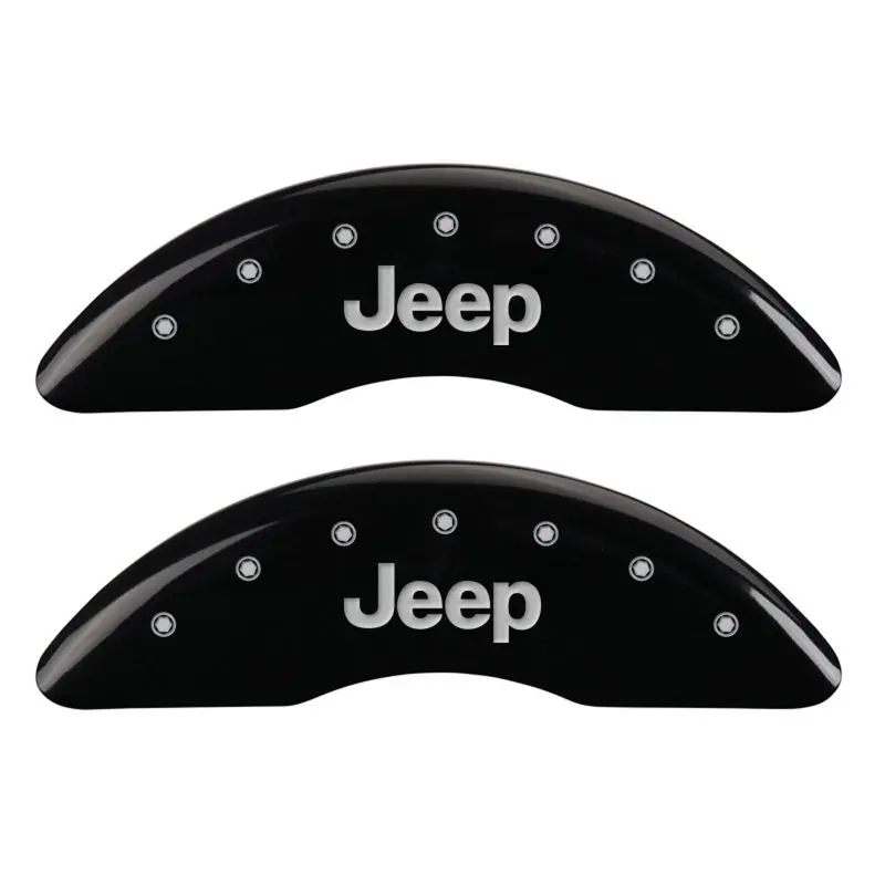 Mgp 4 Caliper Covers Engraved Front Jeep Engraved Rear Jeep Grill Logo Black Finish Silver Ch 1
