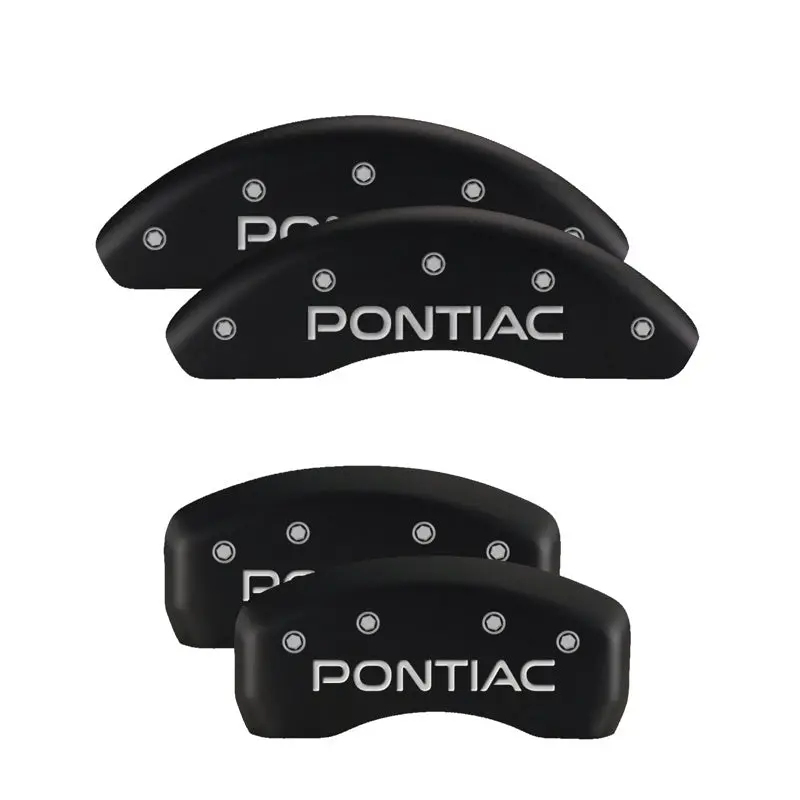 Mgp Engraved Front Caliper Covers – Black Base With Silver Accent, Two-Piece Set 1