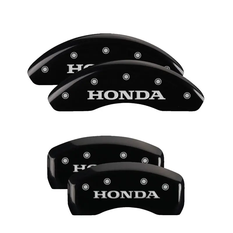 Mgp Engraved Front Caliper Covers For Honda Vehicles – Black Base With Silver Accent Detailing 1